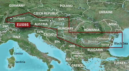 Electronic Navigation Charts Garmin BlueChart G3 Vision Danube Map VEU509S - 1