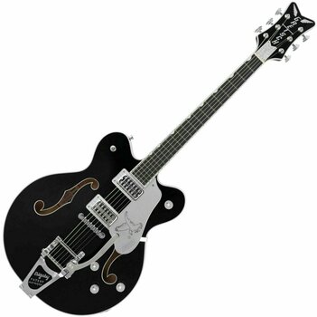 Halvakustisk guitar Gretsch G6636TSL Black Silver Falcon Center Block WC Sort - 1