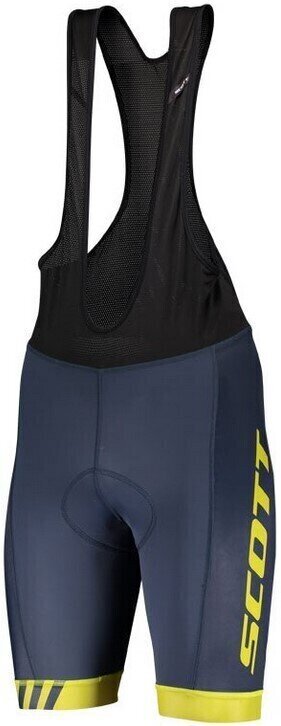 Calções e calças de ciclismo Scott Bibshorts RC Team ++ Nightfall Blue/Lemongrass Yellow M Calções e calças de ciclismo