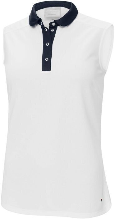 Camisa pólo Galvin Green Mia Ventil8 Sleeveless Womens Polo Shirt White/Navy XS