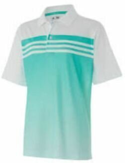 Риза за поло Adidas Climacool 3-Stripes Gradient бял-Зелен 16 години
