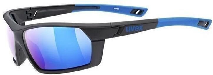 Gafas de ciclismo UVEX Sportstyle 225 Black Blue Mat Polarized