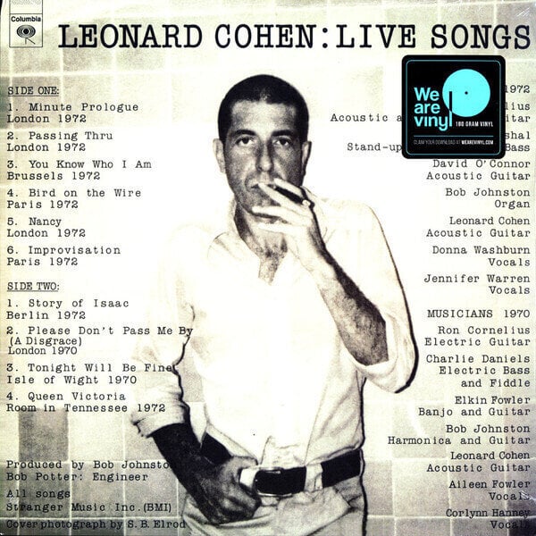 Płyta winylowa Leonard Cohen - Leonard Cohen: Live Songs (LP)