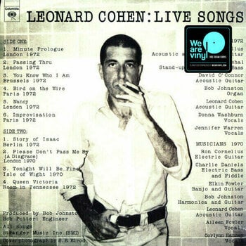 Płyta winylowa Leonard Cohen - Leonard Cohen: Live Songs (LP) - 1