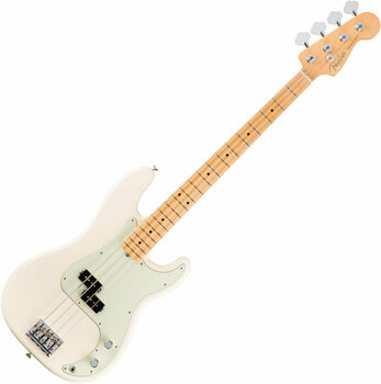 E-Bass Fender American PRO Precision Bass MN Olympic White - 1