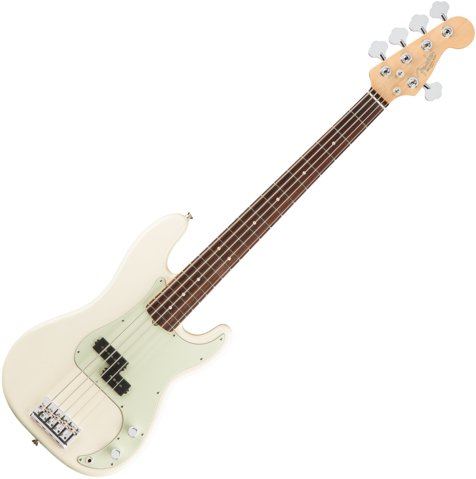 Basse 5 cordes Fender American PRO Precision Bass V RW Olympic White