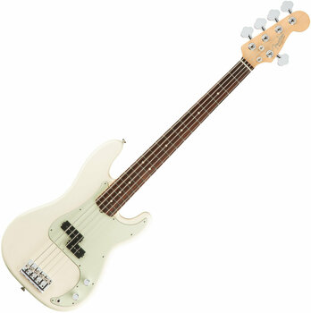 Baixo de 5 cordas Fender American PRO Precision Bass V RW Olympic White - 1