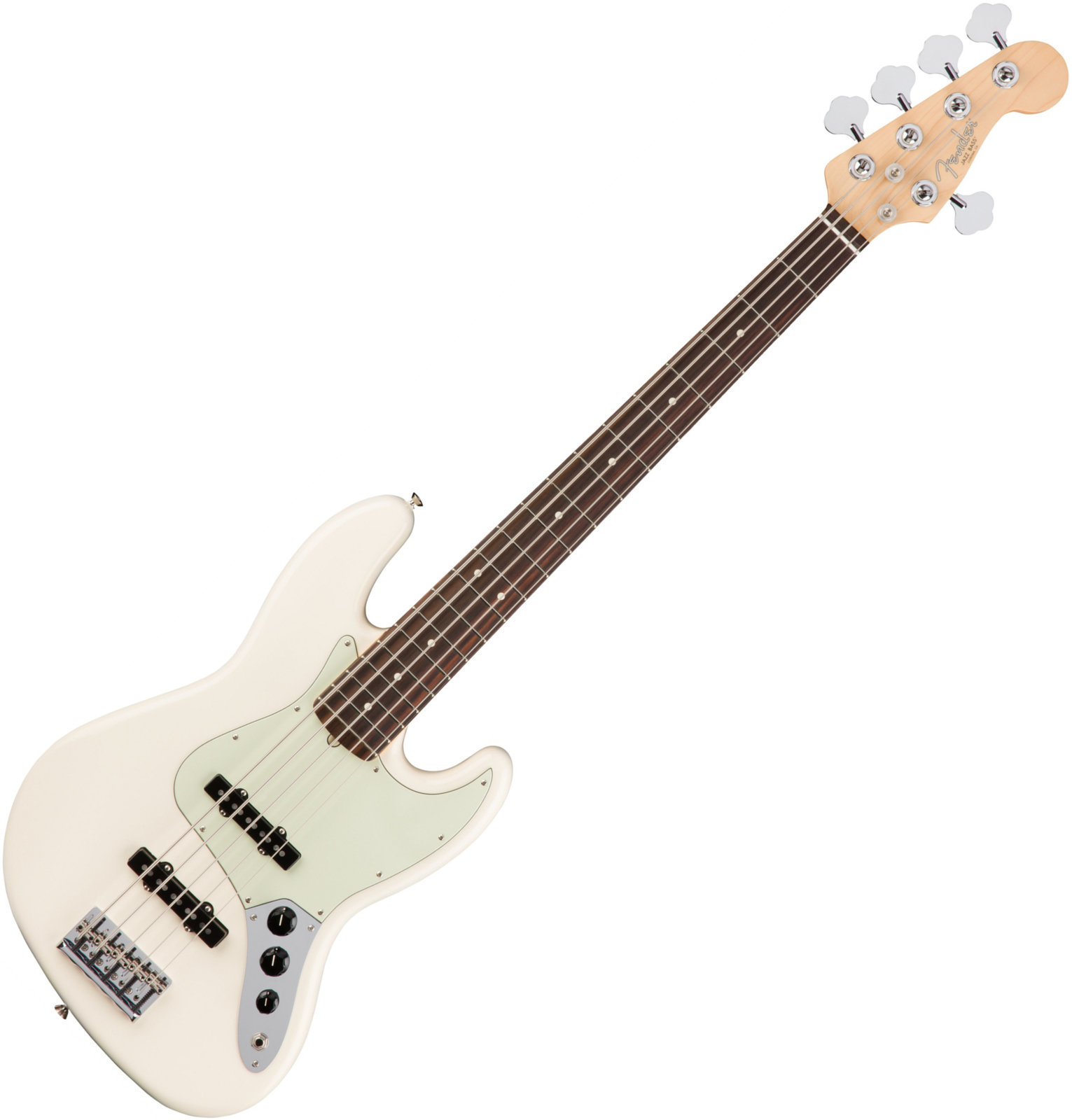 5-strängad basgitarr Fender American PRO Jazz Bass V RW Olympic White