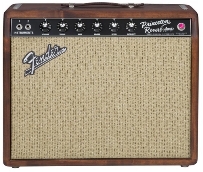Combo de chitară pe lampi Fender '65 Princeton Reverb Knotty Pine Limited Edition