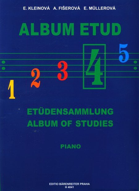 Music sheet for pianos Kleinová-Fišerová-Müllerová Album etud 4 Music Book
