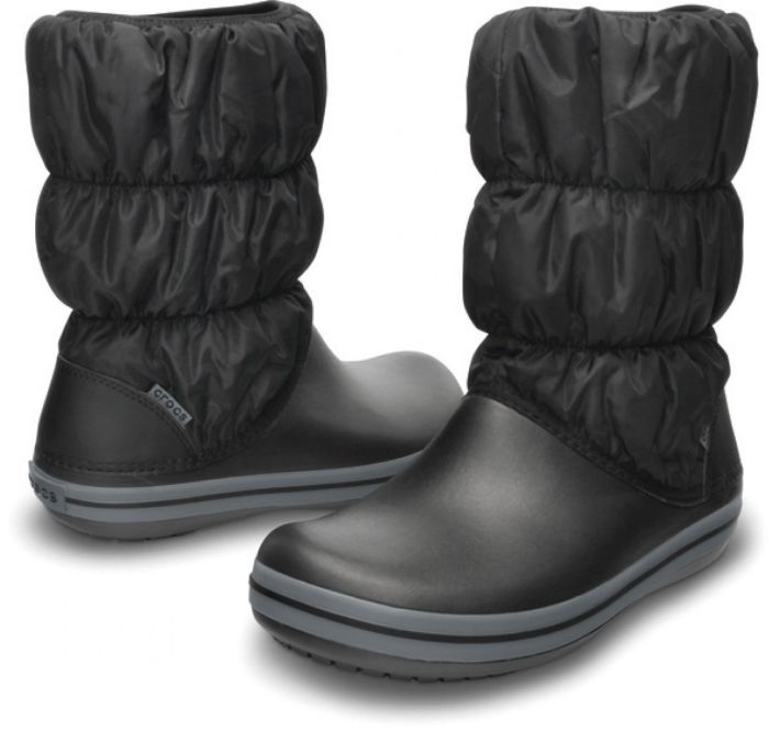 winter puff boots crocs