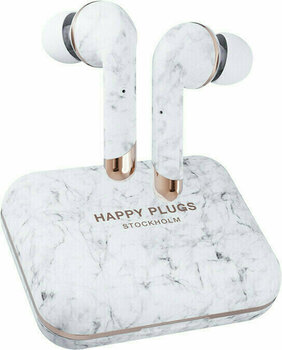 True Wireless In-ear Happy Plugs Air 1 Plus In-Ear White Marble