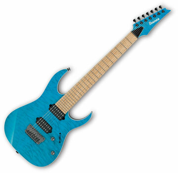 7-string Electric Guitar Ibanez RG752MQFXS Prestige Transparent Aqua Blue - 1