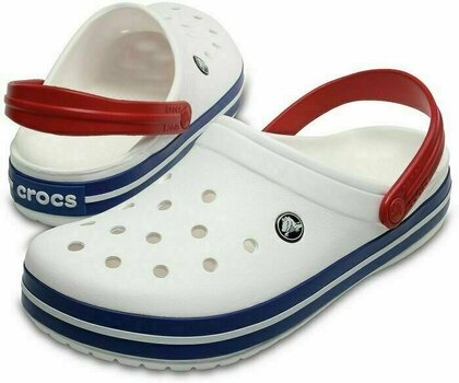Unisex Schuhe Crocs Crocband Clog White/Blue Jean 42-43 - 1