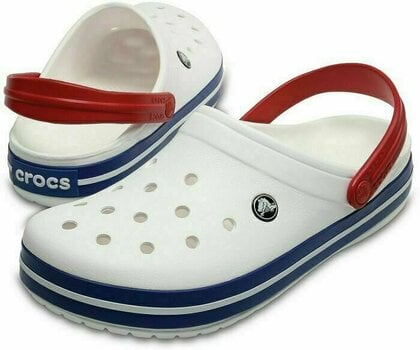 Unisex Schuhe Crocs Crocband Clog White/Blue Jean 39-40 - 1