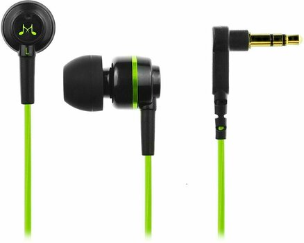 En la oreja los auriculares SoundMAGIC ES18 Black-Green - 1