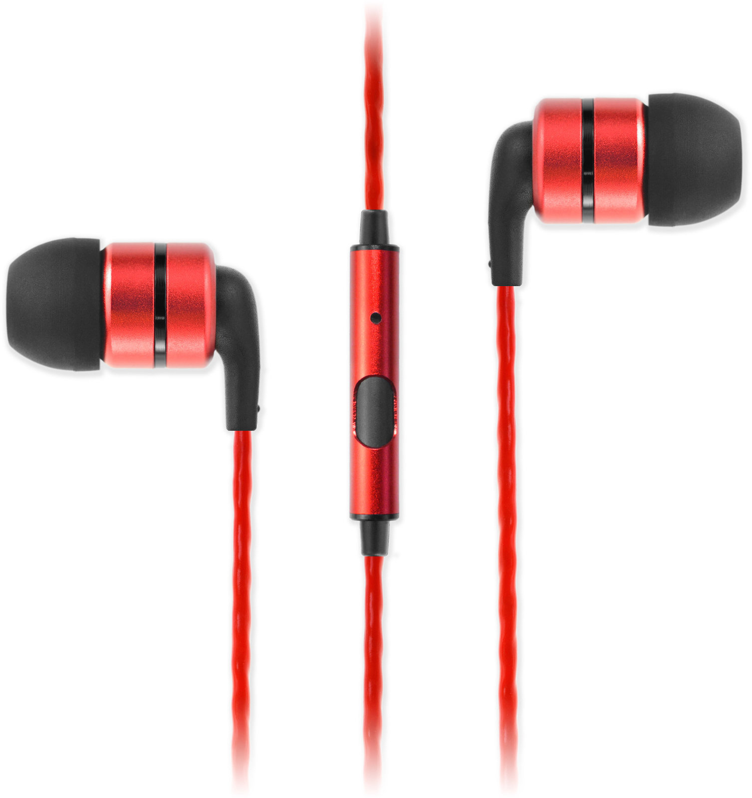 En la oreja los auriculares SoundMAGIC E80S Black-Red