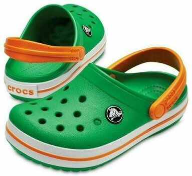 Детски обувки Crocs Kids' Crocband Clog Grass Green/White/Blazing Orange 22-23 - 1