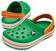 Obuv na loď Crocs Kids' Crocband Clog Grass Green/White/Blazing Orange 22-23