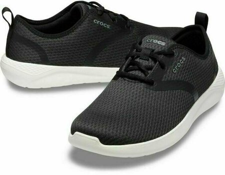Mens Sailing Shoes Crocs Men's LiteRide Mesh Lace Black/White 9 - 1
