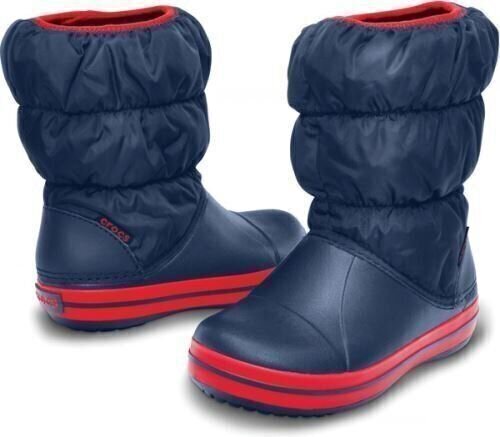 Buty żeglarskie dla dzieci Crocs Kids' Winter Puff Boot Navy/Red 27-28