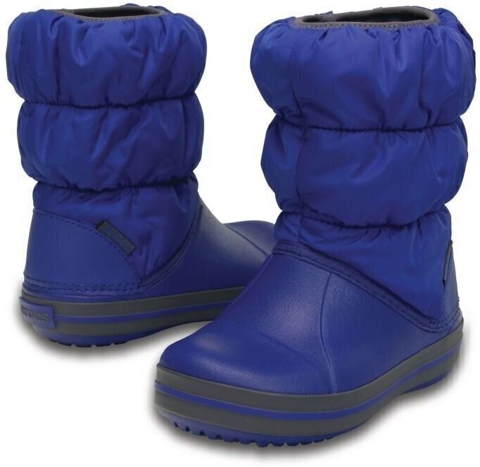 Kids Sailing Shoes Crocs Kids' Winter Puff Boot Cerulean Blue/Light Grey 27-28