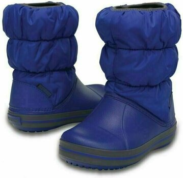 Kids Sailing Shoes Crocs Kids' Winter Puff Boot Cerulean Blue/Light Grey 27-28 - 1