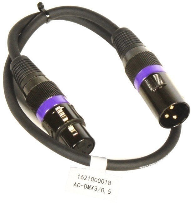 Kabel k DMX světlu ADJ AC-DMX3/0.5 3 p. XLRm/3 p. XLRf 0.5m DMX