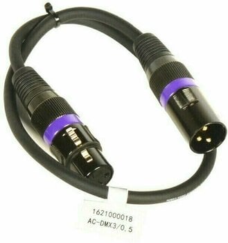 Kabel k DMX světlu ADJ AC-DMX3/0.5 3 p. XLRm/3 p. XLRf 0.5m DMX - 1