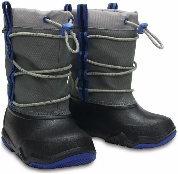Otroški čevlji Crocs Kids' Swiftwater Waterproof Boot Black/Blue Jean 28-29