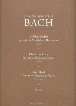 Partitura para pianos J. S. Bach Knižka skladieb pre Annu Magdalenu Bachovou Livro de música - 1