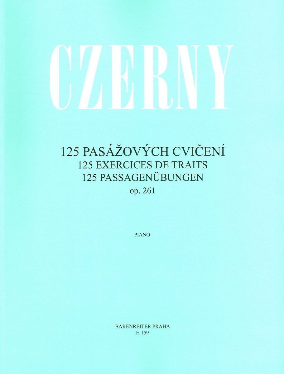 Music sheet for pianos Carl Czerny 125 pasážových cvičení op. 261 Music Book