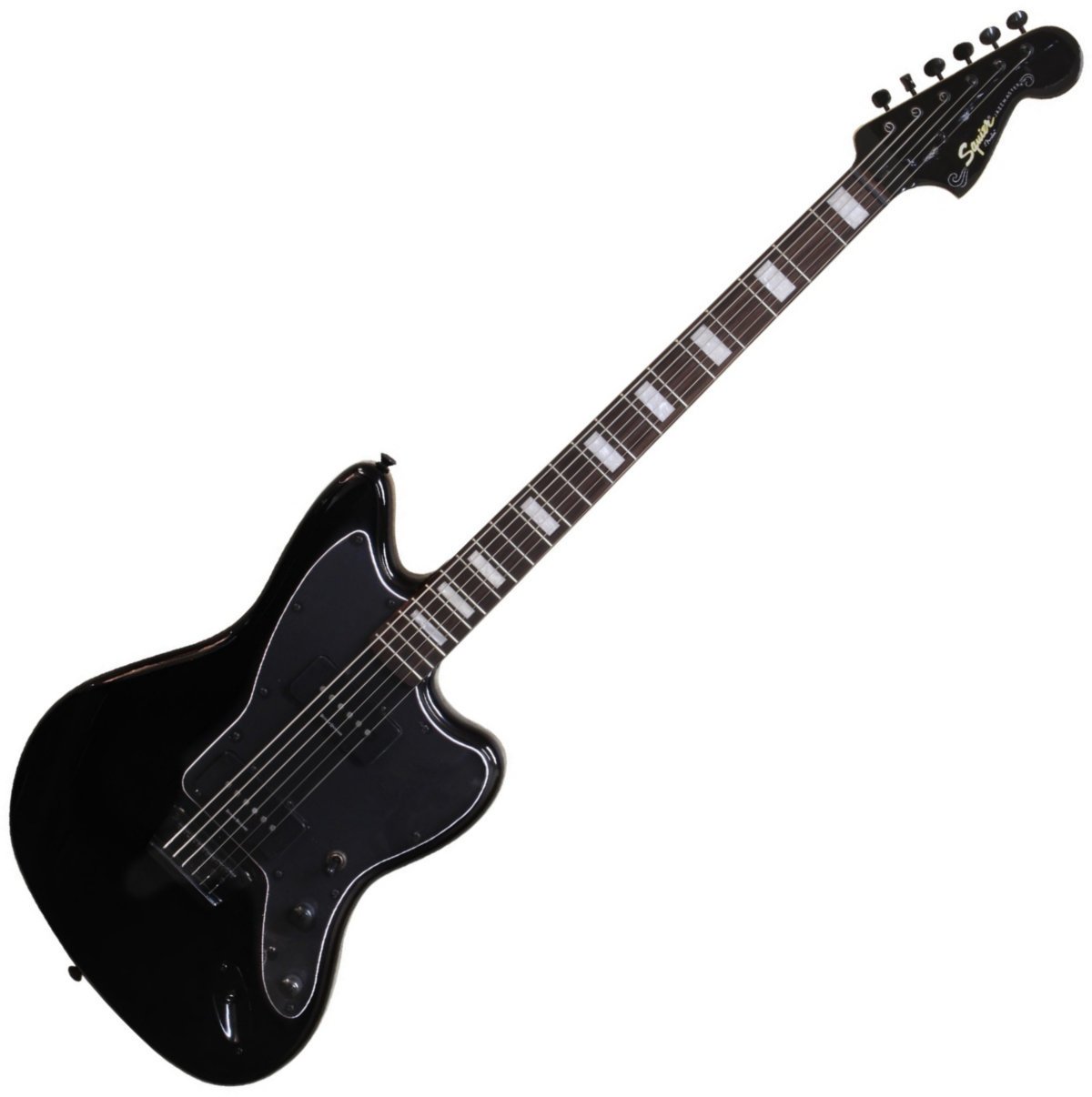 Electric guitar Fender Squier Vintage Modified Baritone Jazzmaster RW Transparent Black