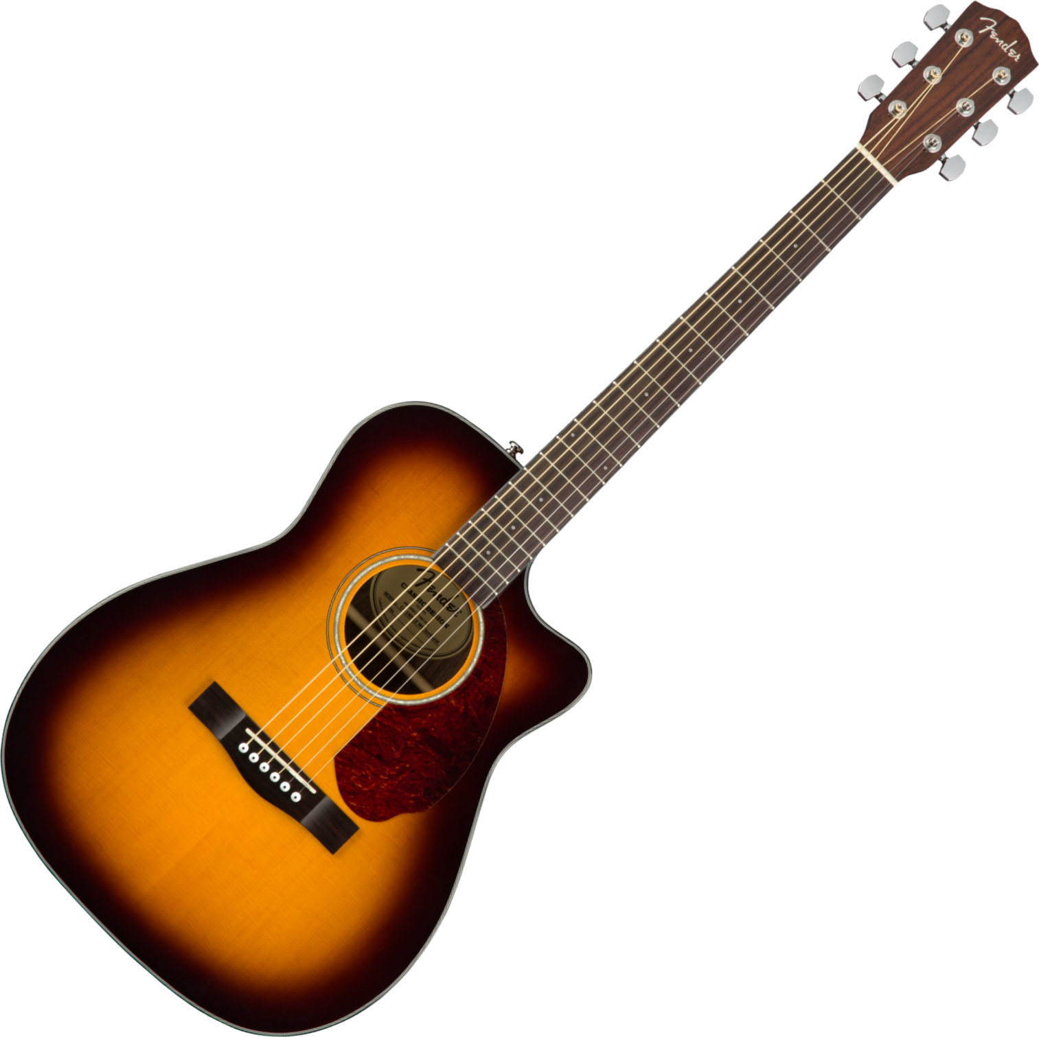 Dreadnought elektro-akoestische gitaar Fender CC-140SCE with Case Sunburst