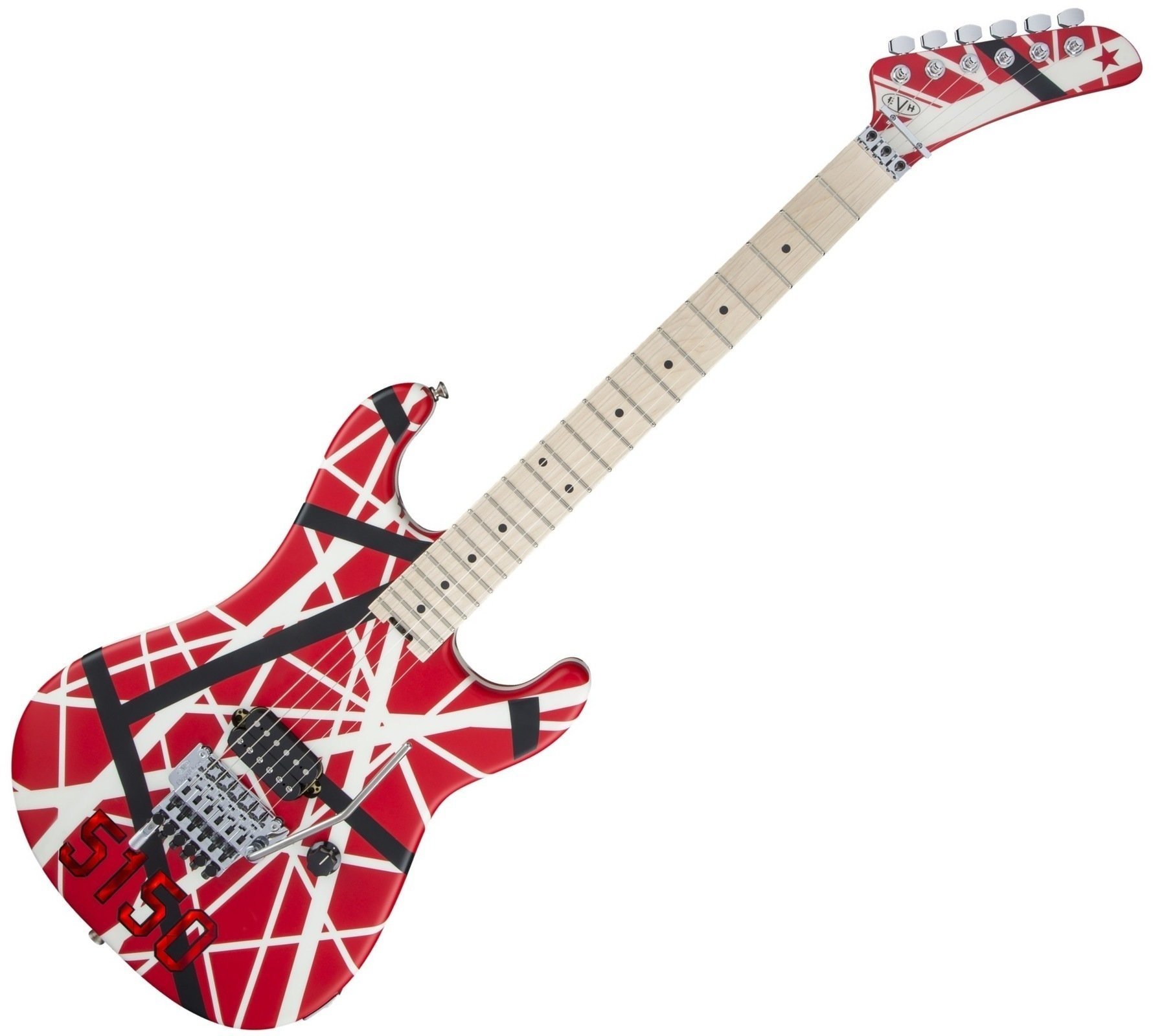 EVH Striped Series 5150 MN Red Black and White Stripes