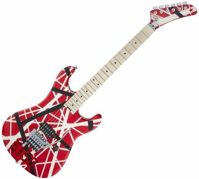 E-Gitarre EVH Striped Series 5150 MN Red Black and White Stripes - 1