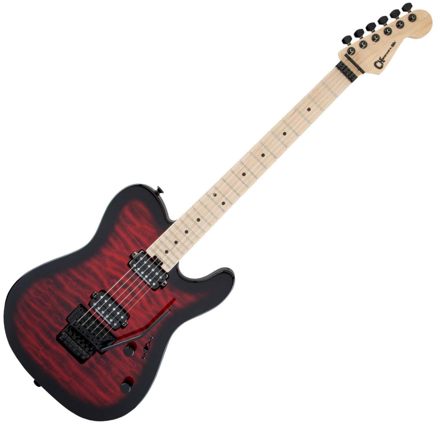 Guitare électrique Charvel Pro-Mod San Dimas Style 2 HH FR M QM MN Trans Red Burst