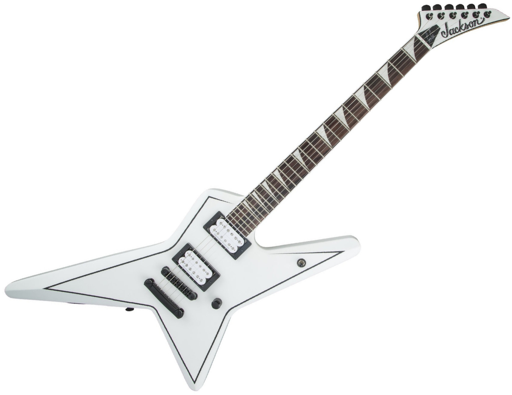 Elektrische gitaar Jackson X Series Gus G. Star RW Satin White w Black Pinstripes
