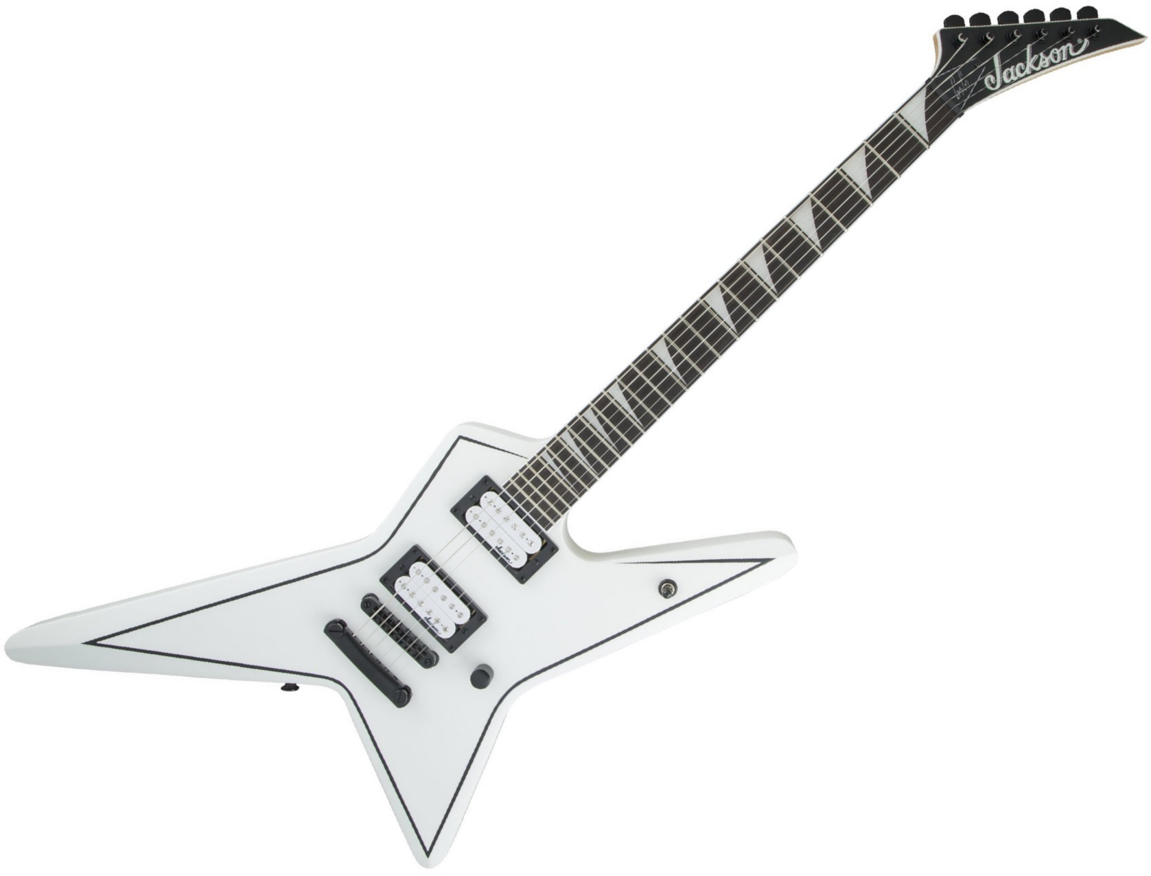 Elektrická kytara Jackson JS Series Gus G. Star JS32 RW Satin White w Black Pinstripes