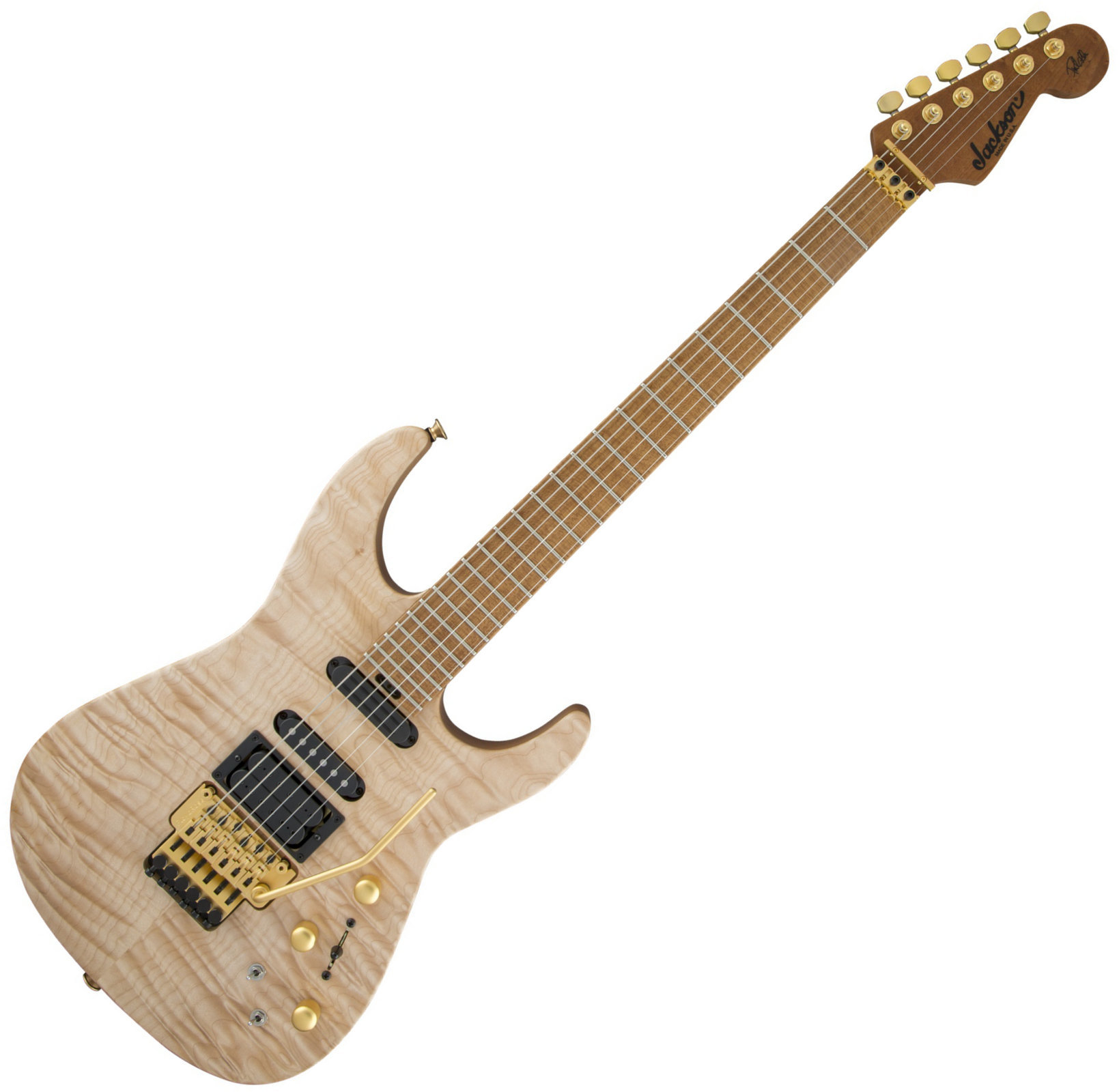 Elektrische gitaar Jackson USA Phil Collen PC1 Satin Flame MN Natural