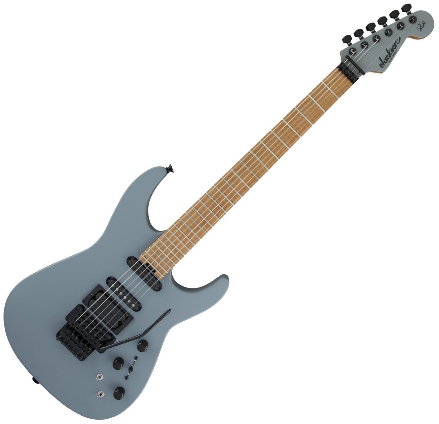 E-Gitarre Jackson USA Phil Collen PC1 Matte Flame MN Grau