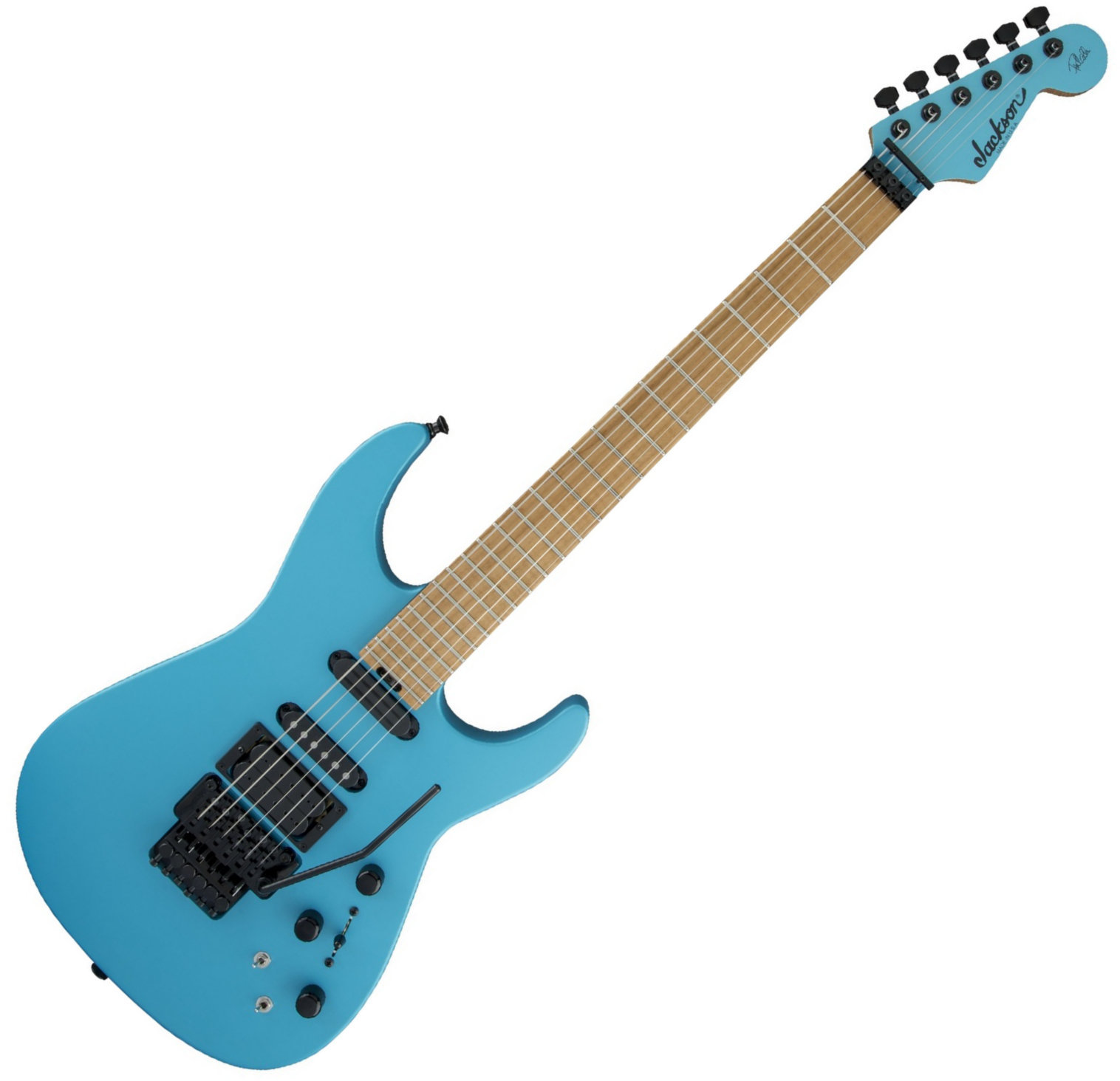 Elektromos gitár Jackson USA Phil Collen PC1 Matte Flame MN Matte Blue Frost