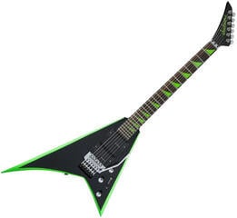 Jackson X Series Rhoads RRX24 Dark RW Black with Neon Green Bevels