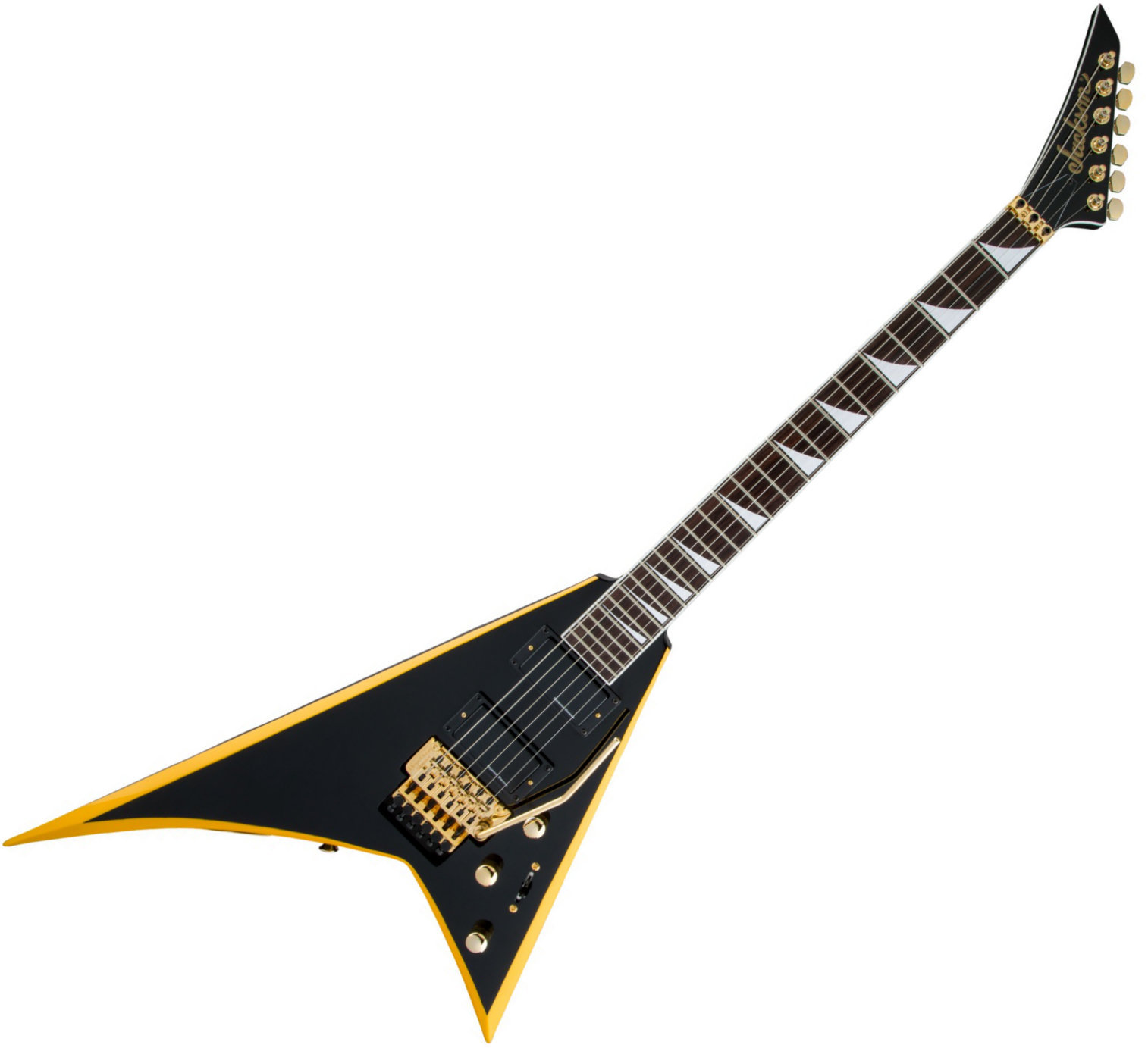 Elektrische gitaar Jackson X Series Rhoads RRX24 RW Black with Yellow Bevels