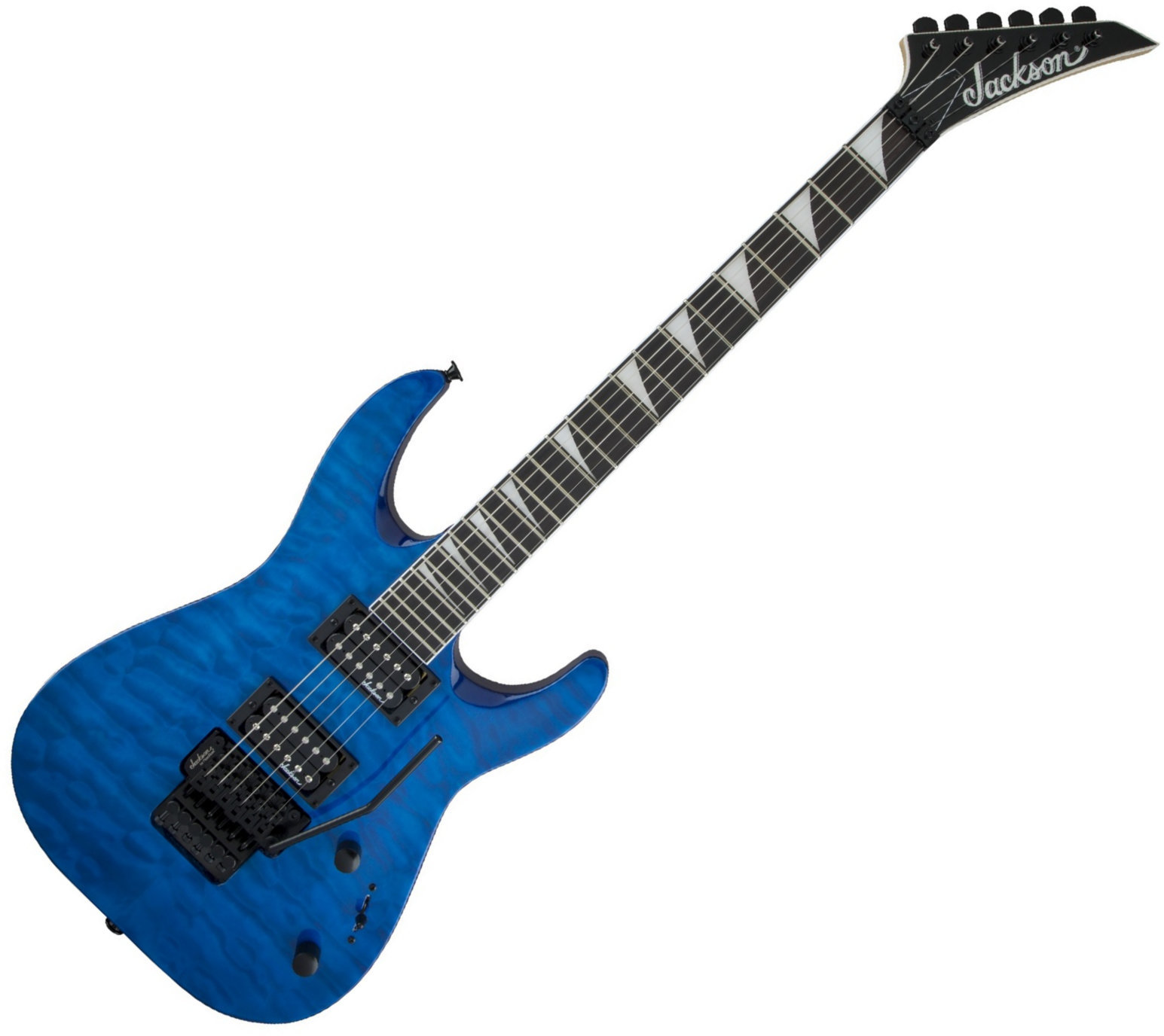 Electric guitar Jackson JS Series Dinky Arch Top JS32Q DKA RW Transparent Blue