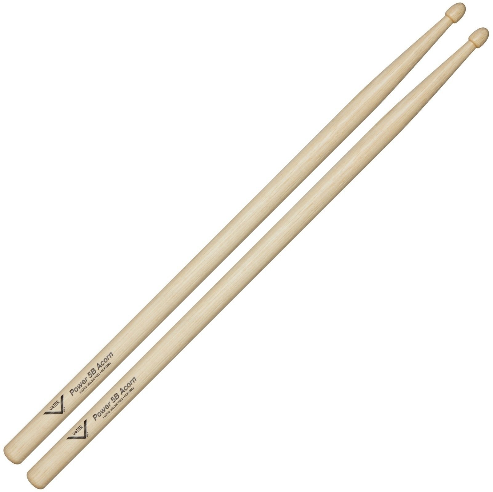 Drumsticks Vater VHP5BAW American Hickory Power 5B Acorn Drumsticks