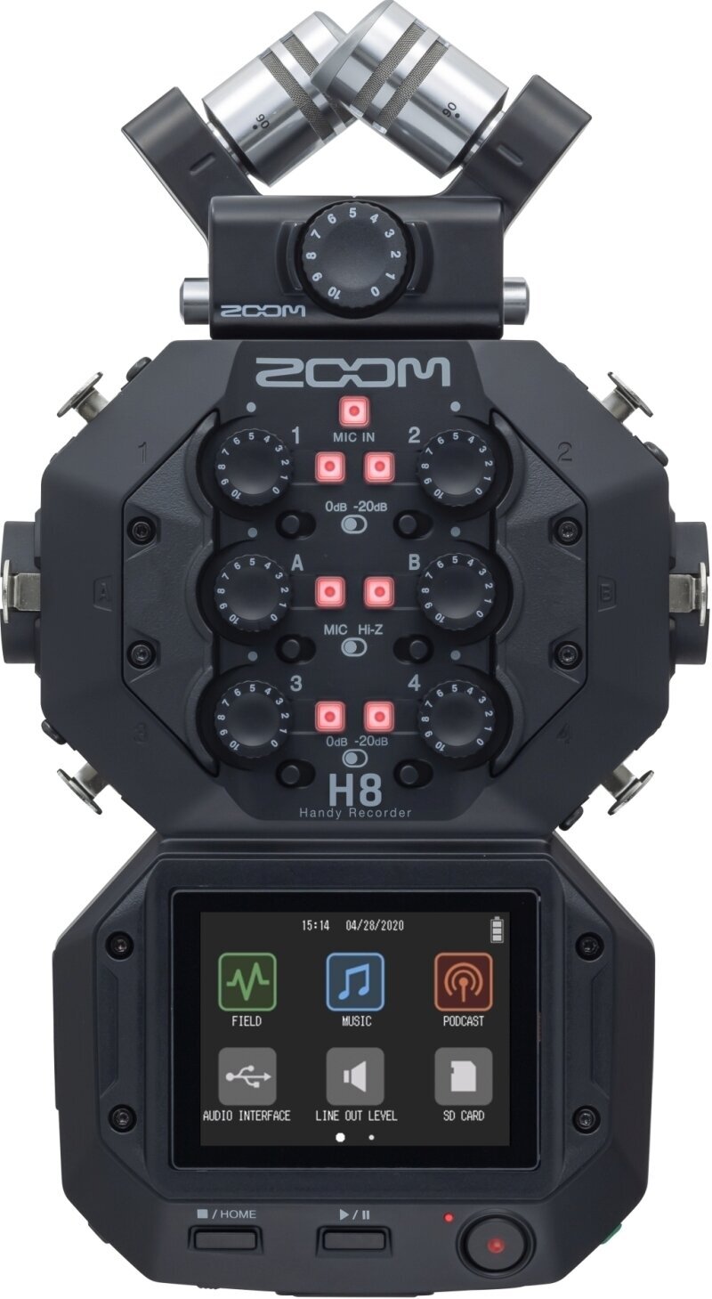 Gravador digital portátil Zoom H8 Preto