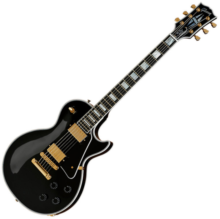 Elektrische gitaar Gibson Les Paul Custom Gold Hardware Ebony
