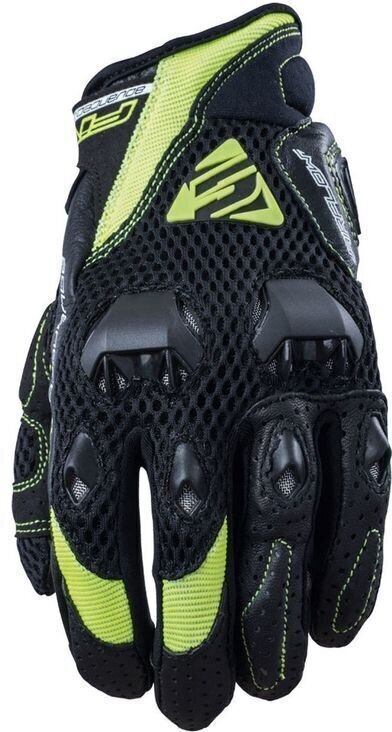 Motorcycle Gloves Five Airflow Evo Black/Yellow XL Motorcycle Gloves