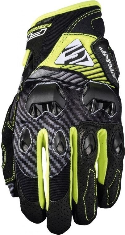 Motorcycle Gloves Five Stunt Evo Replica Fiber Fluo Yellow L Motorcycle Gloves
